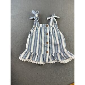 7 for all mankind strap top‎  size 18 months blue/white